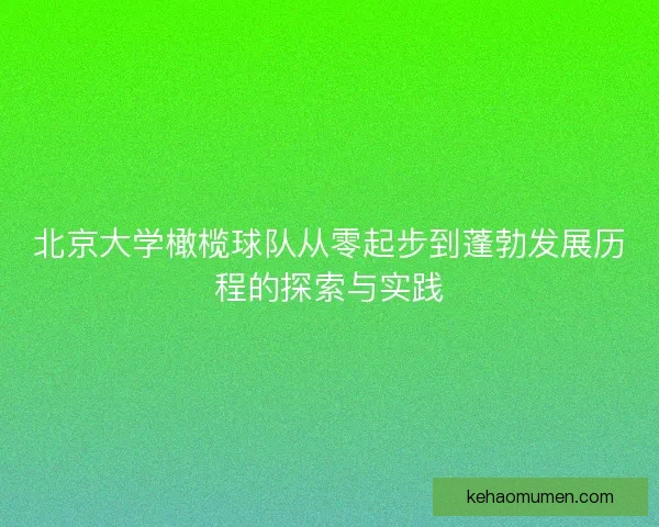 北京大学橄榄球队从零起步到蓬勃发展历程的探索与实践